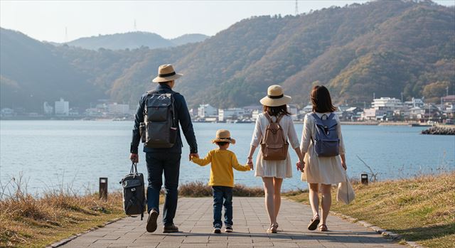 旅行する家族